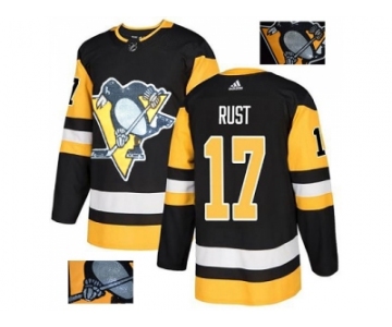 Men Adidas Pittsburgh Penguins #17 Bryan Rust Black Home Authentic Fashion Gold Stitched NHL Jersey