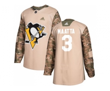 Men Adidas Pittsburgh Penguins #3 Olli Maatta Camo Authentic 2017 Veterans Day Stitched NHL Jersey