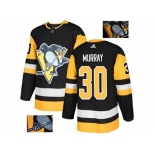 Men Adidas Pittsburgh Penguins #30 Matt Murray Black Home Authentic Fashion Gold Stitched NHL Jersey