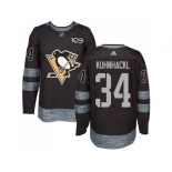 Men Adidas Pittsburgh Penguins #34 Tom Kuhnhackl Black 1917-2017 100th Anniversary Stitched NHL Jersey