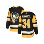 Men Adidas Pittsburgh Penguins #34 Tom Kuhnhackl Black Home Authentic Stitched NHL Jersey