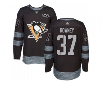 Men Adidas Pittsburgh Penguins #37 Carter Rowney Black 1917-2017 100th Anniversary Stitched NHL Jersey