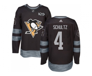 Men Adidas Pittsburgh Penguins #4 Justin Schultz Black 1917-2017 100th Anniversary Stitched NHL Jersey