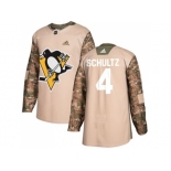 Men Adidas Pittsburgh Penguins #4 Justin Schultz Camo Authentic 2017 Veterans Day Stitched NHL Jersey