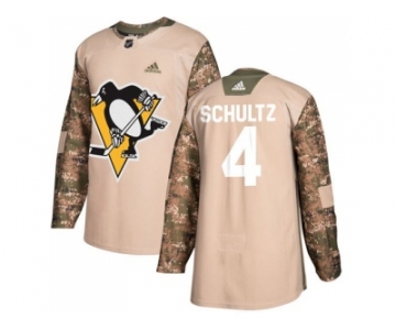 Men Adidas Pittsburgh Penguins #4 Justin Schultz Camo Authentic 2017 Veterans Day Stitched NHL Jersey