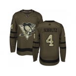 Men Adidas Pittsburgh Penguins #4 Justin Schultz Green Salute to Service Stitched NHL Jersey