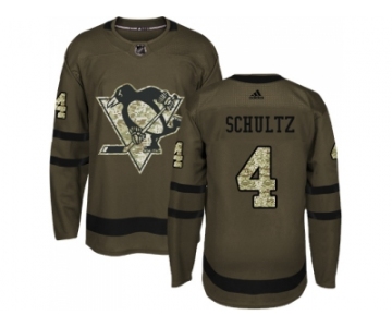 Men Adidas Pittsburgh Penguins #4 Justin Schultz Green Salute to Service Stitched NHL Jersey