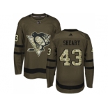 Men Adidas Pittsburgh Penguins #43 Conor Sheary Green Salute to Service Stitched NHL Jersey