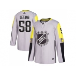 Men Adidas Pittsburgh Penguins #58 Kris Letang Gray 2018 All-Star Metro Division Authentic Stitched NHL Jersey