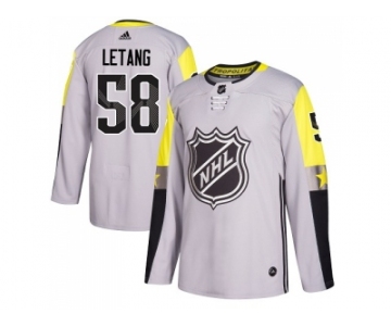 Men Adidas Pittsburgh Penguins #58 Kris Letang Gray 2018 All-Star Metro Division Authentic Stitched NHL Jersey