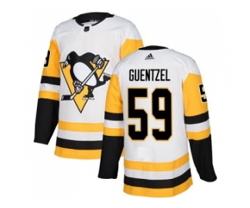 Men Adidas Pittsburgh Penguins #59 Jake Guentzel White Road Authentic Stitched NHL Jersey