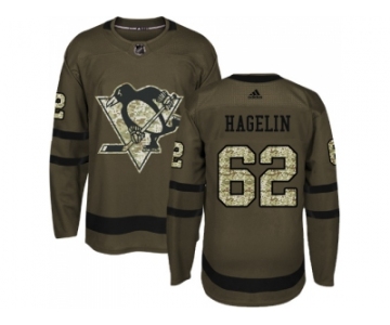 Men Adidas Pittsburgh Penguins #62 Carl Hagelin Green Salute to Service Stitched NHL Jersey