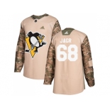 Men Adidas Pittsburgh Penguins #68 Jaromir Jagr Camo Authentic 2017 Veterans Day Stitched NHL Jersey