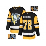 Men Adidas Pittsburgh Penguins #72 Patric Hornqvist Black Home Authentic Fashion Gold Stitched NHL Jersey