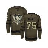 Men Adidas Pittsburgh Penguins #75 Ryan Reaves Green Salute to Service Stitched NHL Jersey