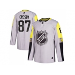 Men Adidas Pittsburgh Penguins #87 Sidney Crosby Gray 2018 All-Star Metro Division Authentic Stitched NHL Jersey