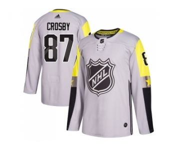 Men Adidas Pittsburgh Penguins #87 Sidney Crosby Gray 2018 All-Star Metro Division Authentic Stitched NHL Jersey