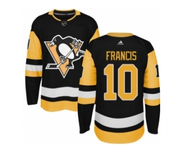 Men's Adidas Pittsburgh Penguins #10 Ron Francis Authentic Black Home NHL Jersey