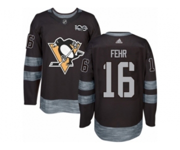 Men's Adidas Pittsburgh Penguins #16 Eric Fehr Authentic Black 1917-2017 100th Anniversary NHL Jersey