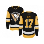 Men's Adidas Pittsburgh Penguins #17 Bryan Rust Authentic Black Home NHL Jersey