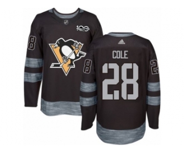 Men's Adidas Pittsburgh Penguins #28 Ian Cole Premier Black 1917-2017 100th Anniversary NHL Jersey