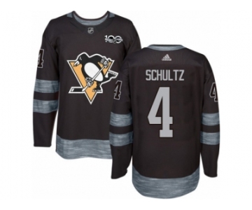 Men's Adidas Pittsburgh Penguins #4 Justin Schultz Authentic Black 1917-2017 100th Anniversary NHL Jersey