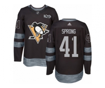 Men's Adidas Pittsburgh Penguins #41 Daniel Sprong Authentic Black 1917-2017 100th Anniversary NHL Jersey