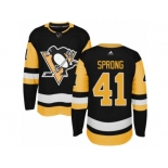 Men's Adidas Pittsburgh Penguins #41 Daniel Sprong Authentic Black Home NHL Jersey