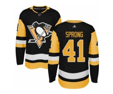 Men's Adidas Pittsburgh Penguins #41 Daniel Sprong Authentic Black Home NHL Jersey