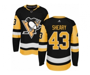 Men's Adidas Pittsburgh Penguins #43 Conor Sheary Authentic Black Home NHL Jersey