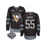 Men's Adidas Pittsburgh Penguins #55 Larry Murphy Premier Black 1917-2017 100th Anniversary 2017 Stanley Cup Final NHL Jersey