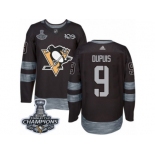 Men's Adidas Pittsburgh Penguins #9 Pascal Dupuis Premier Black 1917-2017 100th Anniversary 2017 Stanley Cup Champions NHL Jersey