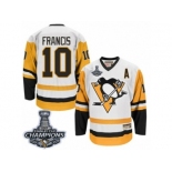 Men's CCM Pittsburgh Penguins #10 Ron Francis Premier White Throwback 2017 Stanley Cup Champions NHL Jersey