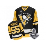 Men's CCM Pittsburgh Penguins #55 Larry Murphy Authentic Black Throwback 2017 Stanley Cup Final NHL Jersey