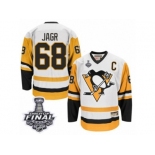 Men's CCM Pittsburgh Penguins #68 Jaromir Jagr Authentic White Throwback 2017 Stanley Cup Final NHL Jersey