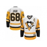 Men's CCM Pittsburgh Penguins #68 Jaromir Jagr Authentic White Throwback NHL Jersey