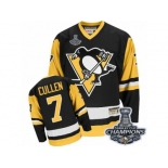 Men's CCM Pittsburgh Penguins #7 Matt Cullen Premier Black Throwback 2017 Stanley Cup Champions NHL Jersey