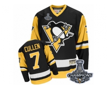 Men's CCM Pittsburgh Penguins #7 Matt Cullen Premier Black Throwback 2017 Stanley Cup Champions NHL Jersey