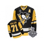 Men's CCM Pittsburgh Penguins #71 Evgeni Malkin Authentic Black Throwback 2017 Stanley Cup Final NHL Jersey