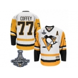 Men's CCM Pittsburgh Penguins #77 Paul Coffey Premier White Throwback 2017 Stanley Cup Champions NHL Jersey