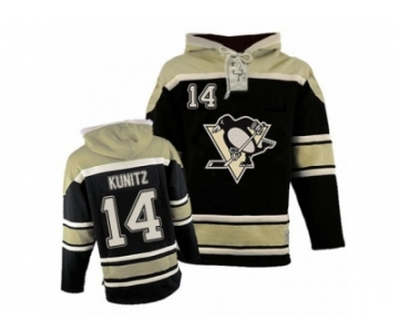 Men's Old Time Hockey Pittsburgh Penguins #14 Chris Kunitz Premier Black Sawyer Hooded Sweatshirt