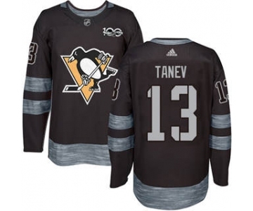 Men's Penguins #13 Brandon Tanev Black 1917-2017 100th Anniversary Stitched Hockey Jersey