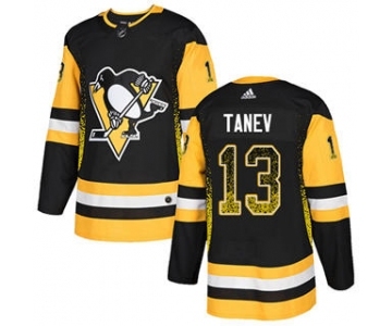 Men's Penguins #13 Brandon Tanev Black Home Authentic Drift Fashion Stitched Hockey Jersey