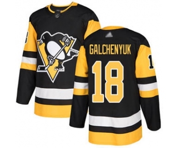 Men's Penguins #18 Alex Galchenyuk Black Home Stitched Hockey Jersey