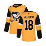 Men's Penguins #18 Alex Galchenyuk Gold Alternate Stitched Hockey Jersey