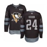 Men's Penguins #24 Dominik Kahun Black 1917-2017 100th Anniversary Stitched Hockey Jersey