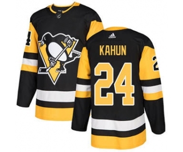 Men's Penguins #24 Dominik Kahun Black Home Authentic Stitched Hockey Jersey