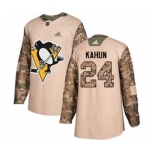 Men's Penguins #24 Dominik Kahun Camo Authentic 2017 Veterans Day Stitched Hockey Jersey