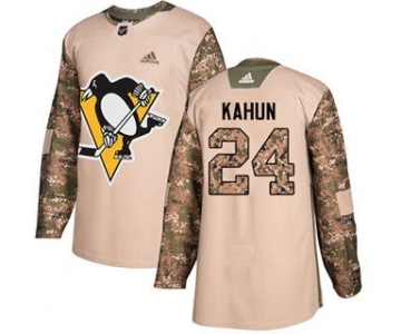 Men's Penguins #24 Dominik Kahun Camo Authentic 2017 Veterans Day Stitched Hockey Jersey