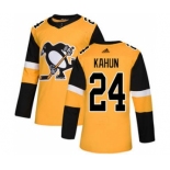 Men's Penguins #24 Dominik Kahun Gold Alternate Authentic Stitched Hockey Jersey